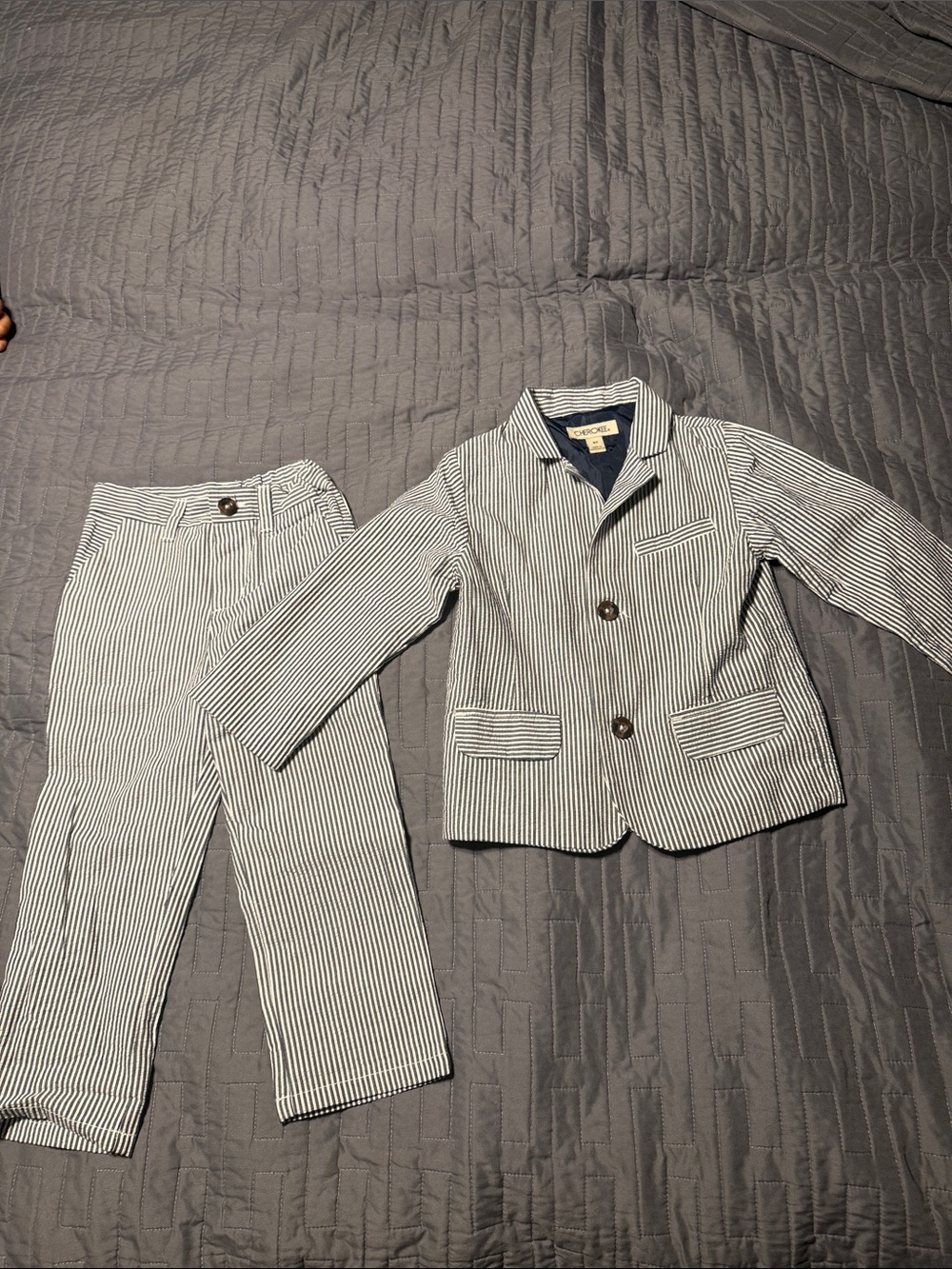 Gymboree Navy and White Pinstripe Blazer & Pants Set